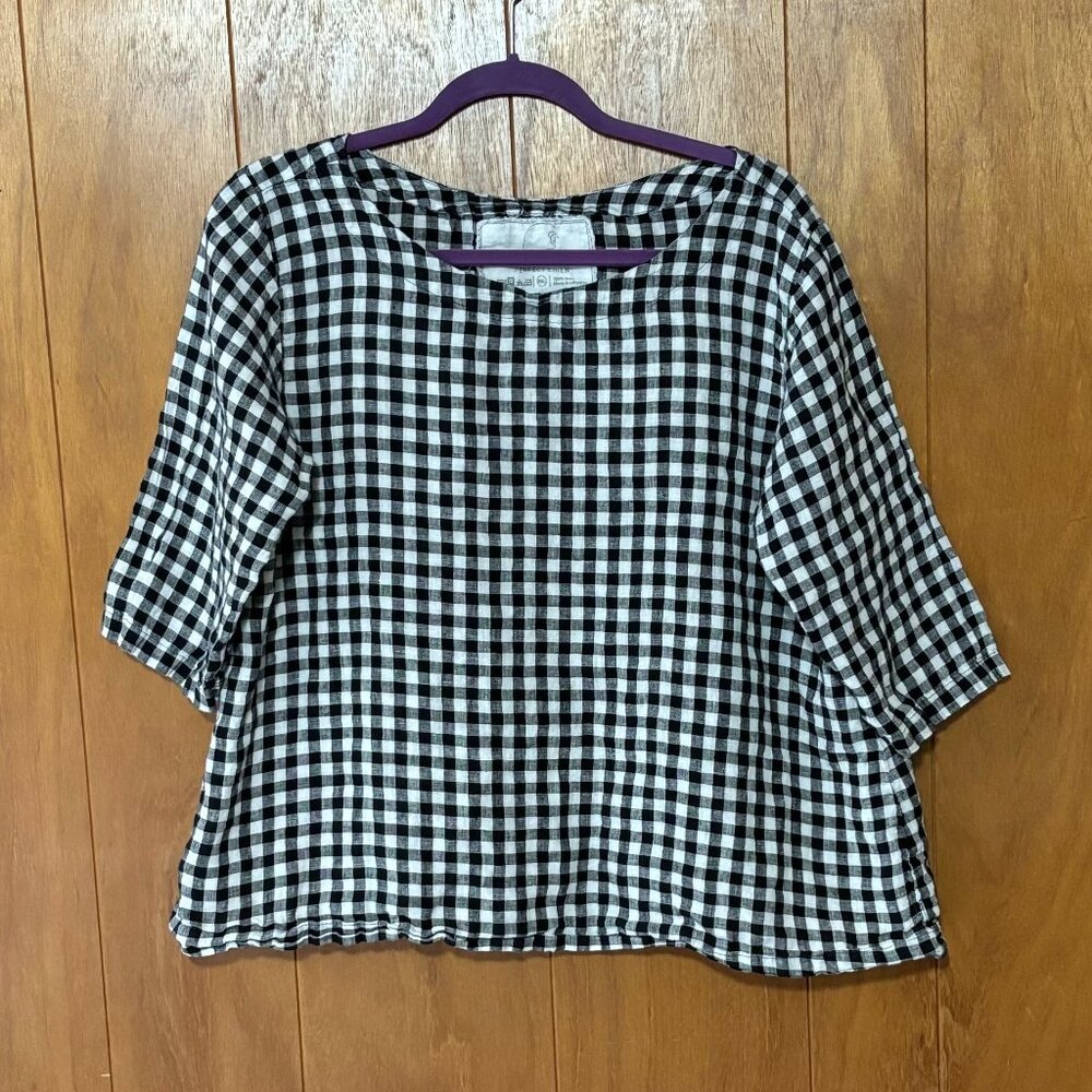 notPERFECT Linen Gingham January Top